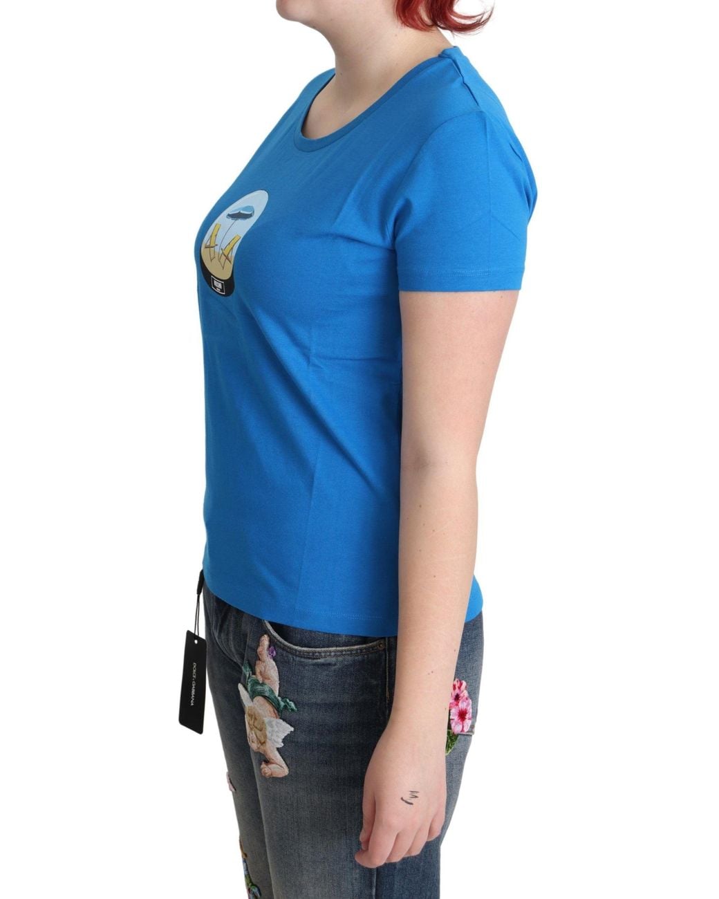 Moschino Blue Beach Scene Graphic Tee