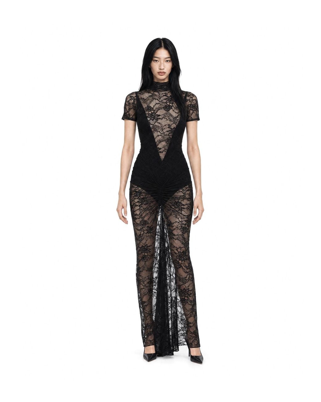 ANDAMANE Black Maxi Dress Palma Polyamide Evening Suits