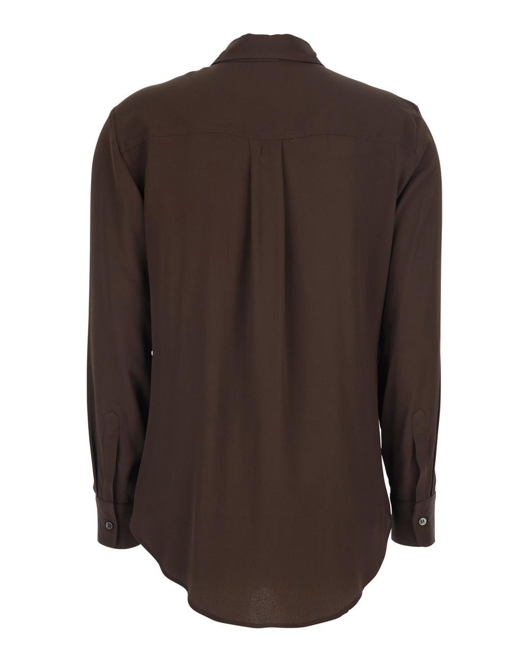 Le Plain Brown Shirt With Applied Pockets On The Front