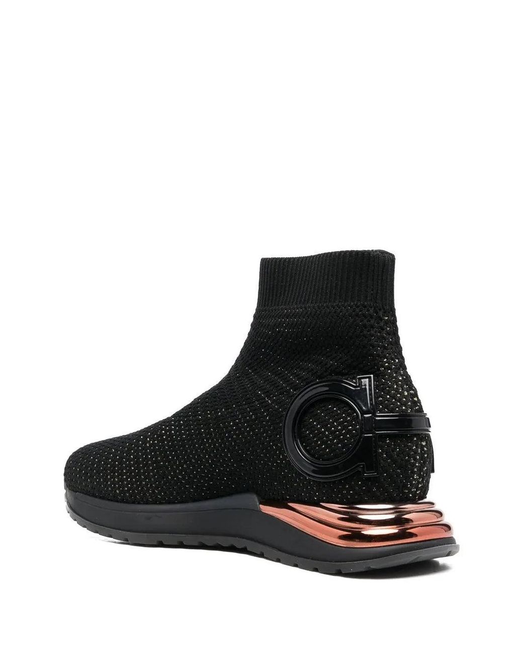 Ferragamo Black Gardena Sock Ankle Sneakers 035222756164