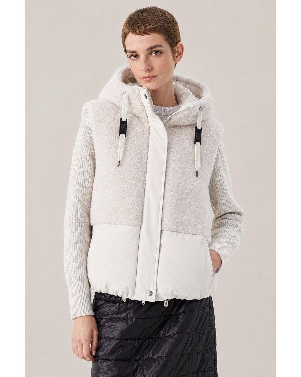Brunello Cucinelli Natural Cold Mixed Fabric Jacket Clothing
