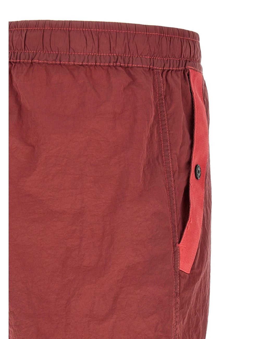 Stone Island Red Econyl Nylon Technical Joggers for men