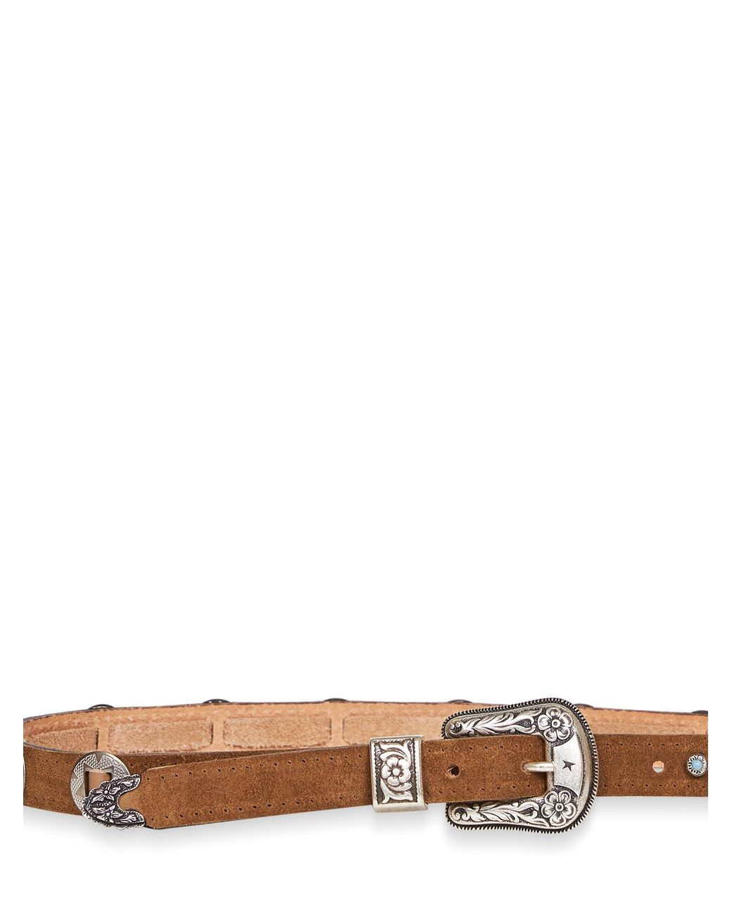 Golden Goose Deluxe Brand White Light Nubuck Thin Lace Belt With Inlays for men