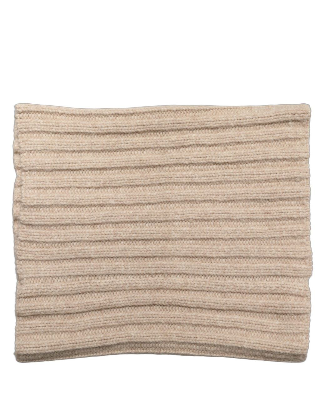Dolce & Gabbana White Ribbed Knit Neck Warmer Scarf Lama Nylon