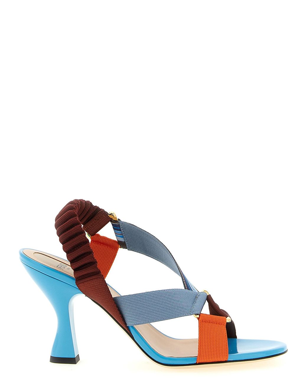 Fendi Blue 'Colibrì' Sandals With Woven Ribbons