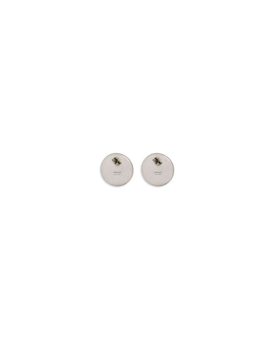 Versace White Gray Brass Earrings