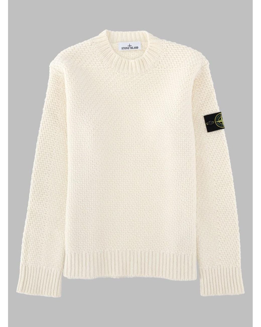 Stone Island Natural Oversized Wool Jumper Polyamide Sweater for men