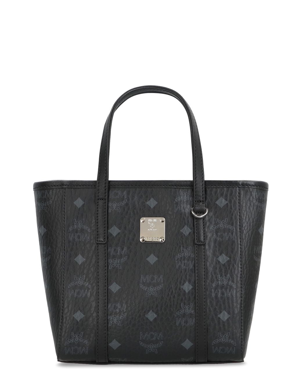 MCM Black Mini Tote Bag Toni Visetos Polyurethane