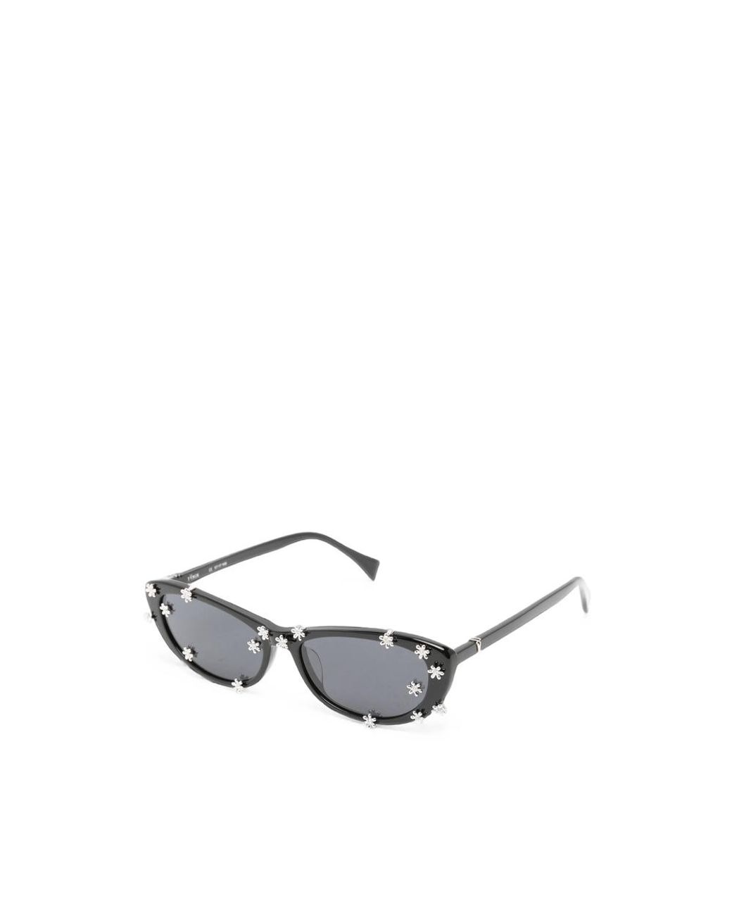 YVMIN Gray Flower-Embellished Cat-Eye Sunglasses
