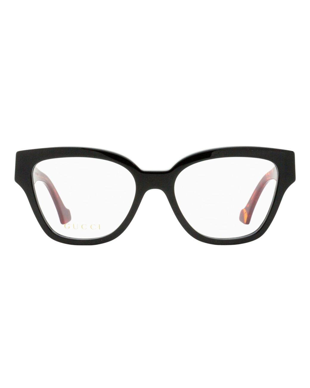 Gucci Black Sculpted Square Eyeglasses Gg1424O 007-Havana 54Mm Plastic (Acetate)