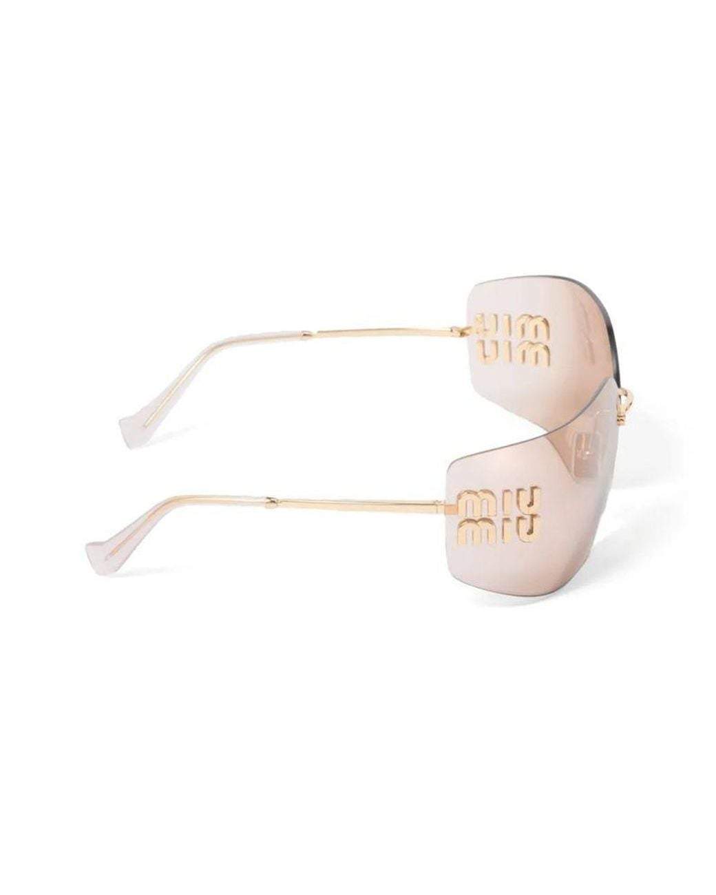 Miu Miu Pink Runway Square-Frame Sunglasses