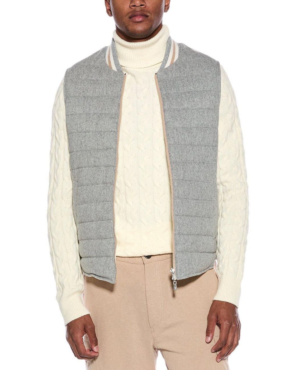 Brunello Cucinelli Natural Light Quilted Jacket Clothing for men