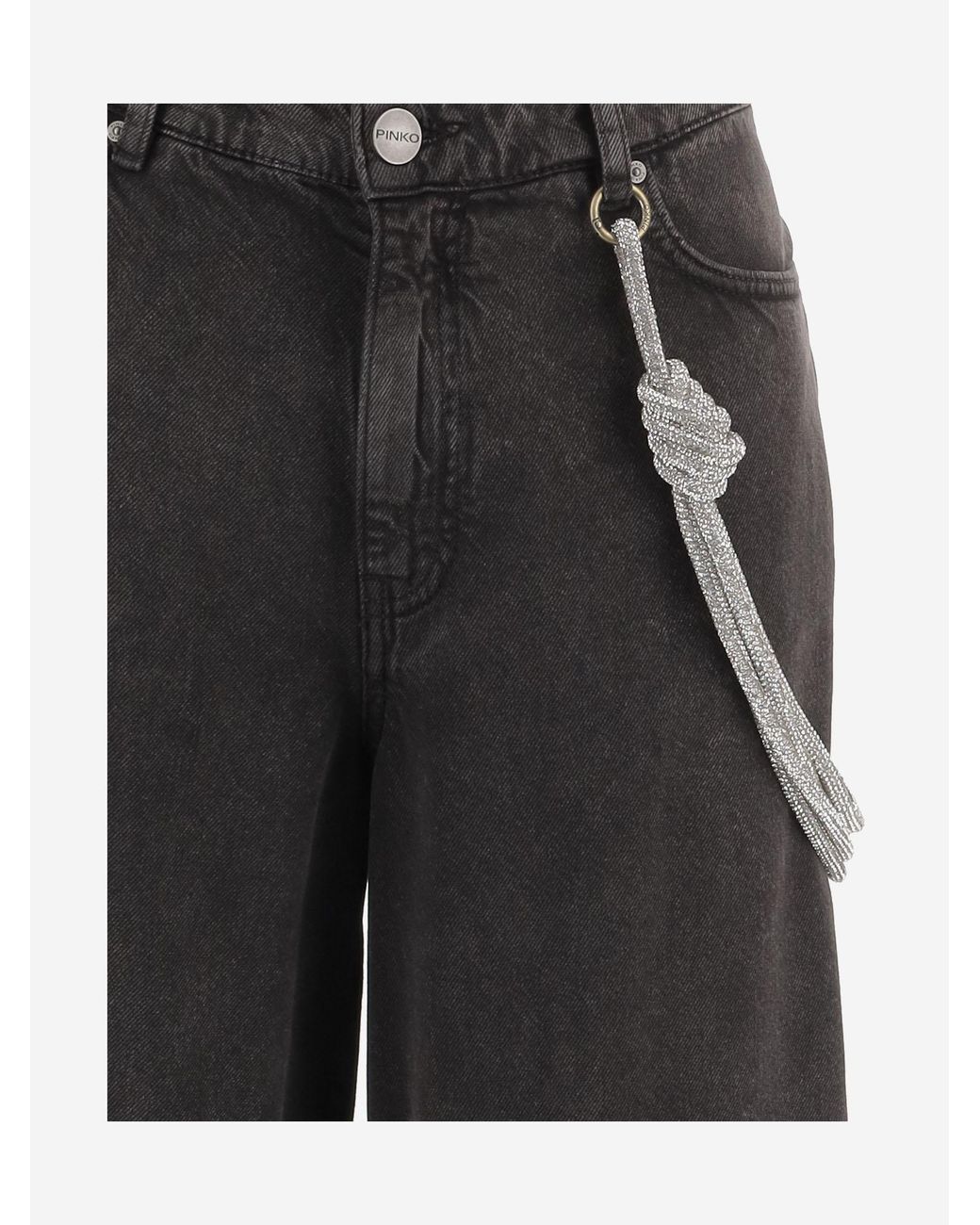 Pinko Gray Trousers Lauryn Lyocell-Cotton