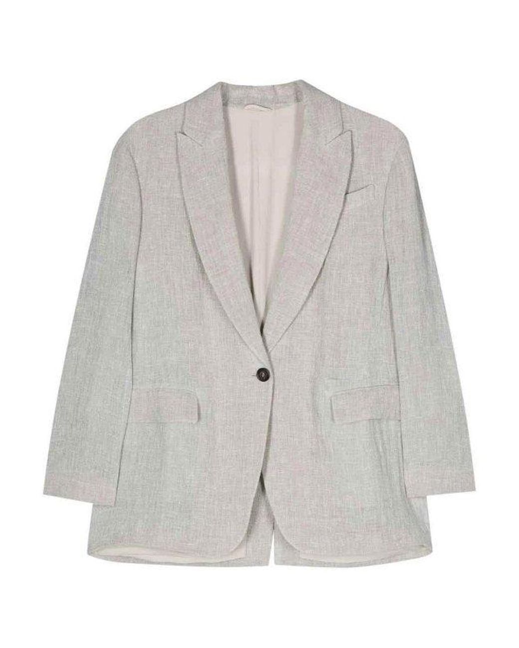 Brunello Cucinelli Gray Light Linen Blazer