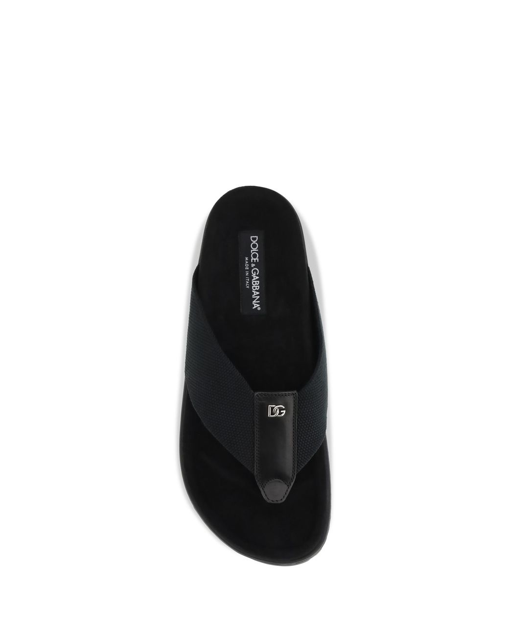 Dolce & Gabbana Black Logo Thong Sandals for men