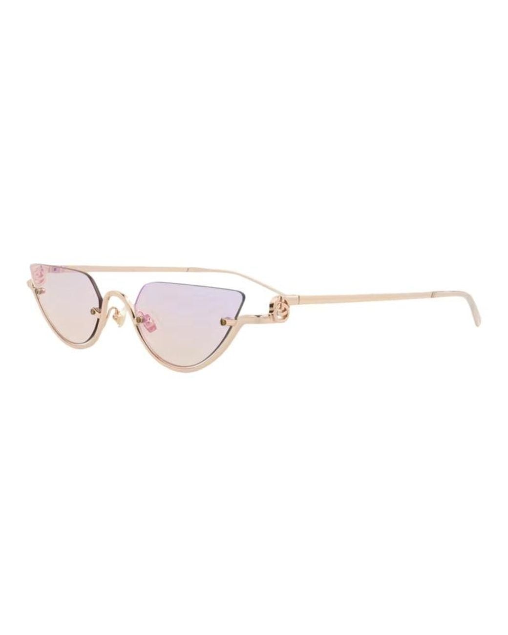 Gucci Metallic Sunglasses Cat Eye Semi Rim, Frame And Light Lens Gg1603S005
