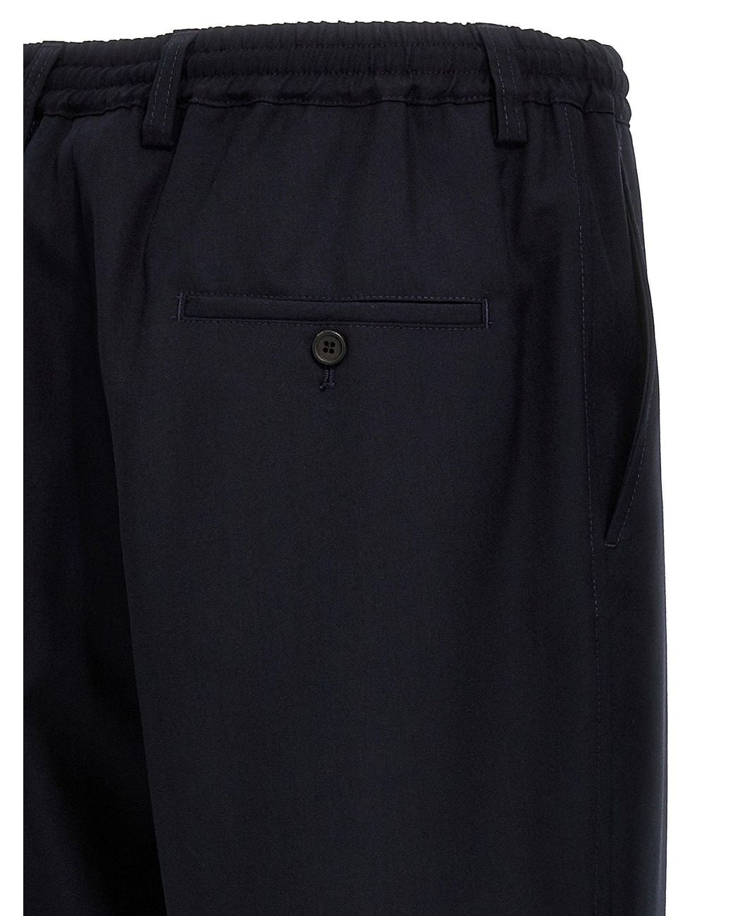 Marni Blue Tropical Wool Cropped Trousers
