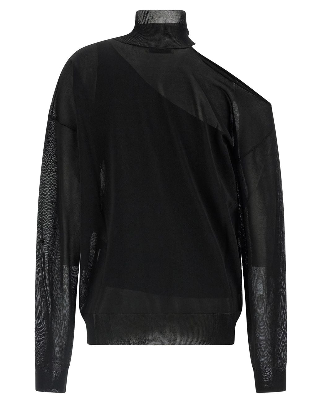 Fendi Black Fendi Semi-Transparent Silk Organza Sweater