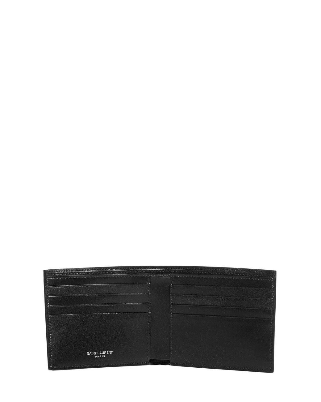 Saint Laurent White Calf Leather East/West Monogram Wallet for men