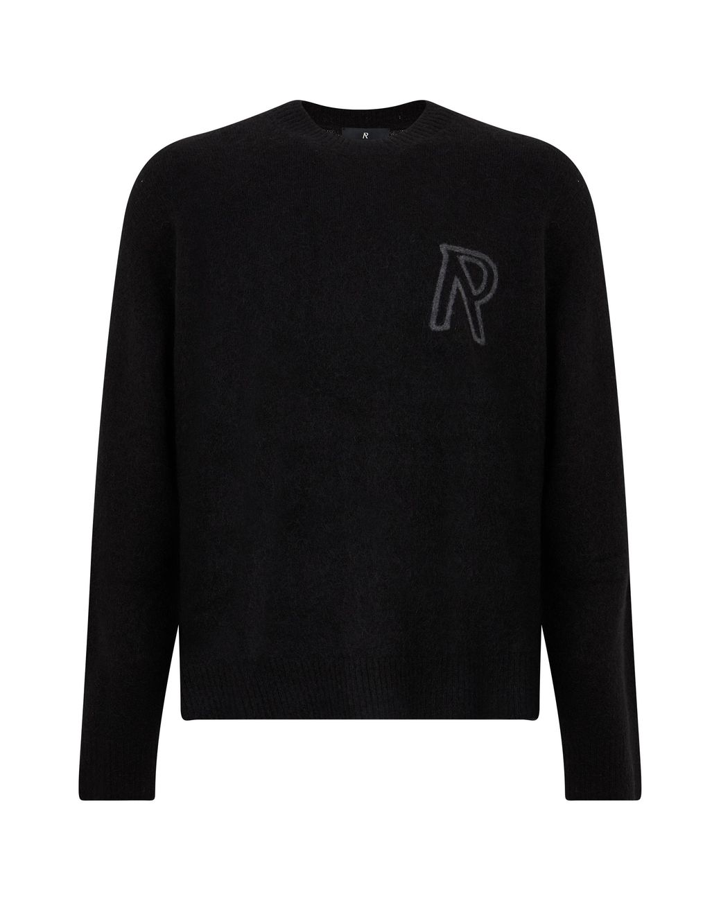 Represent Black Crew Neck Sweater Alpaca Wool Sweatshirts for men