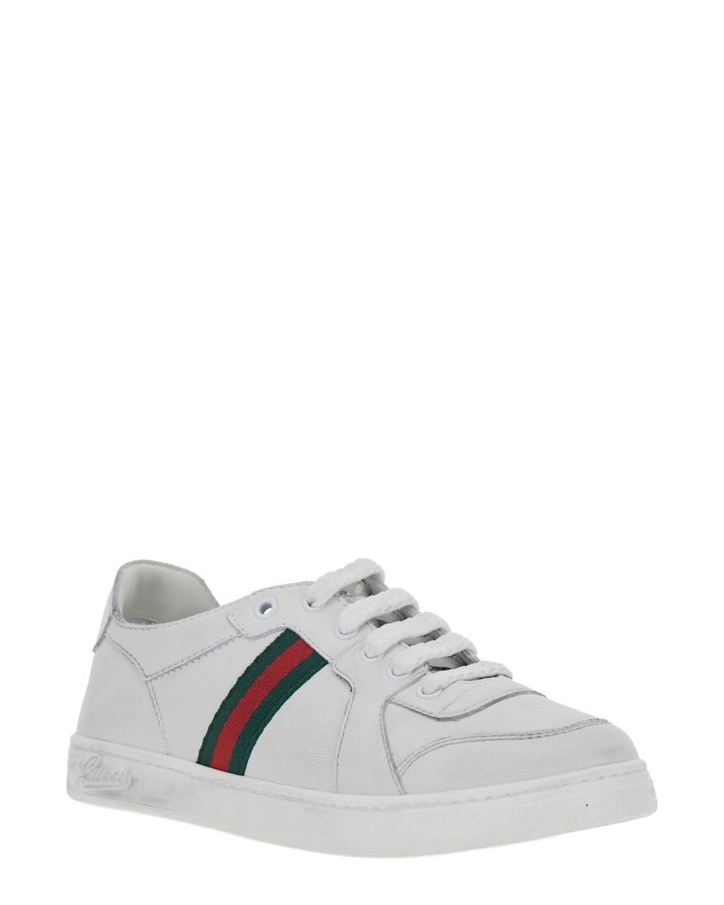 Gucci White Gucci Leather Low-Top Sneaker for men
