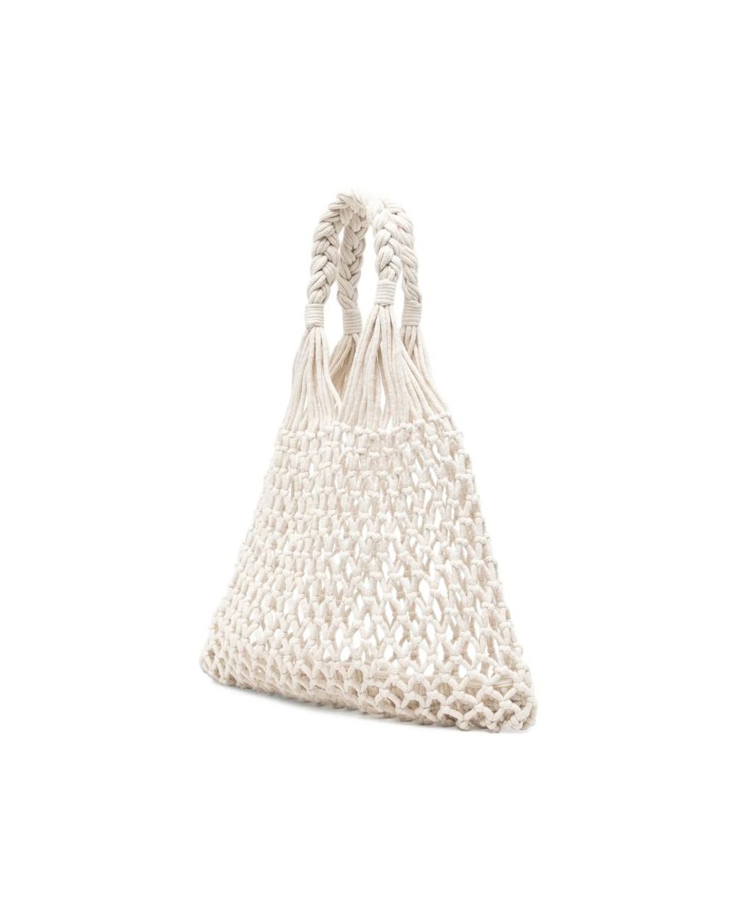 Frankie Shop White Net Tote Bag Naia Ecru Fabric