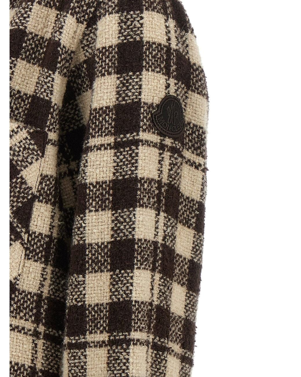 Moncler Black Checked Wool Blend Shirt
