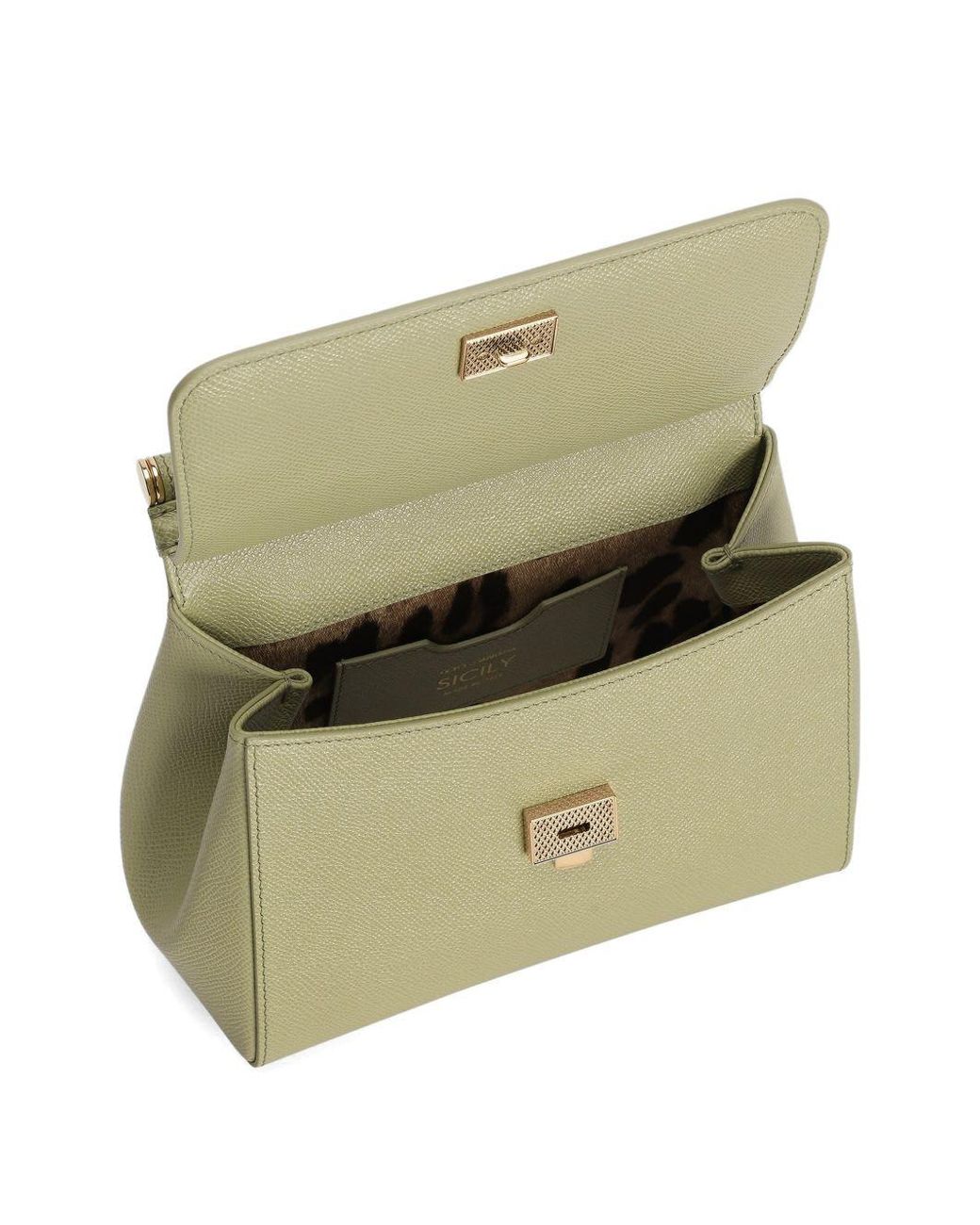 Dolce & Gabbana Metallic Sicily Medium Leather Handbag