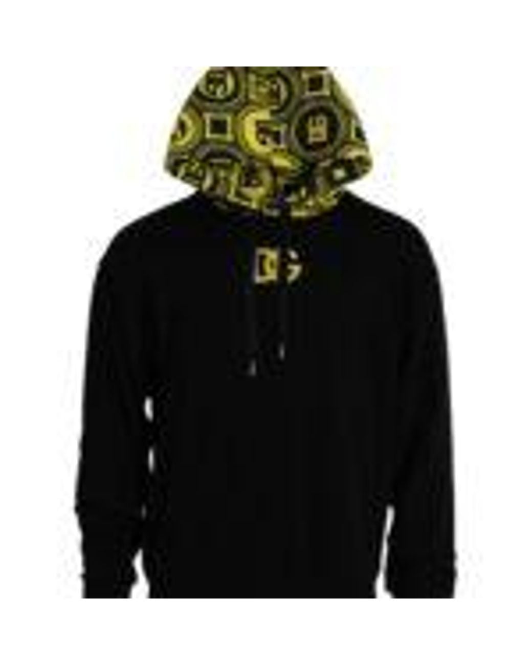 Dolce & Gabbana Black Hooded Sweatshirt Dgpatterned Hood for men