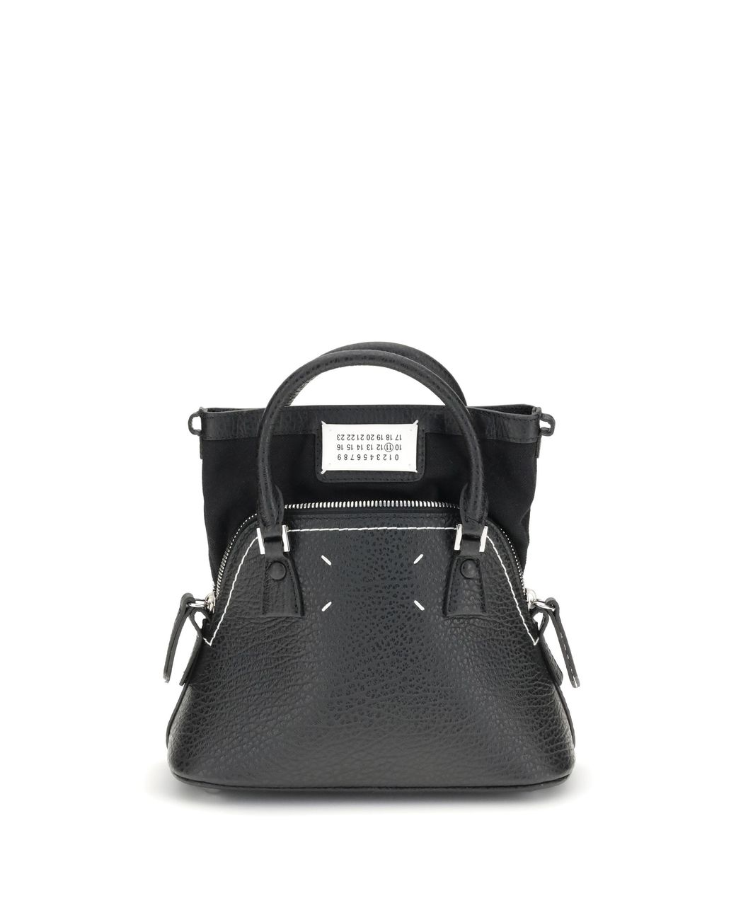 Maison Margiela Black Leather Handbag 5Ac Calf Shoulder Bags