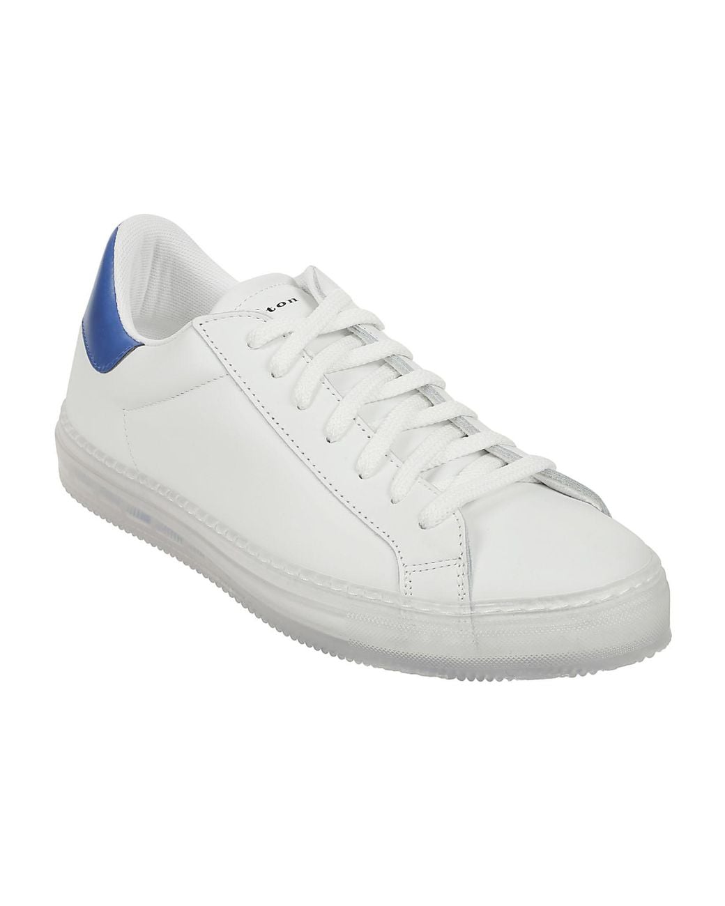 Kiton Blue Sneakers Calfskin Shoe for men