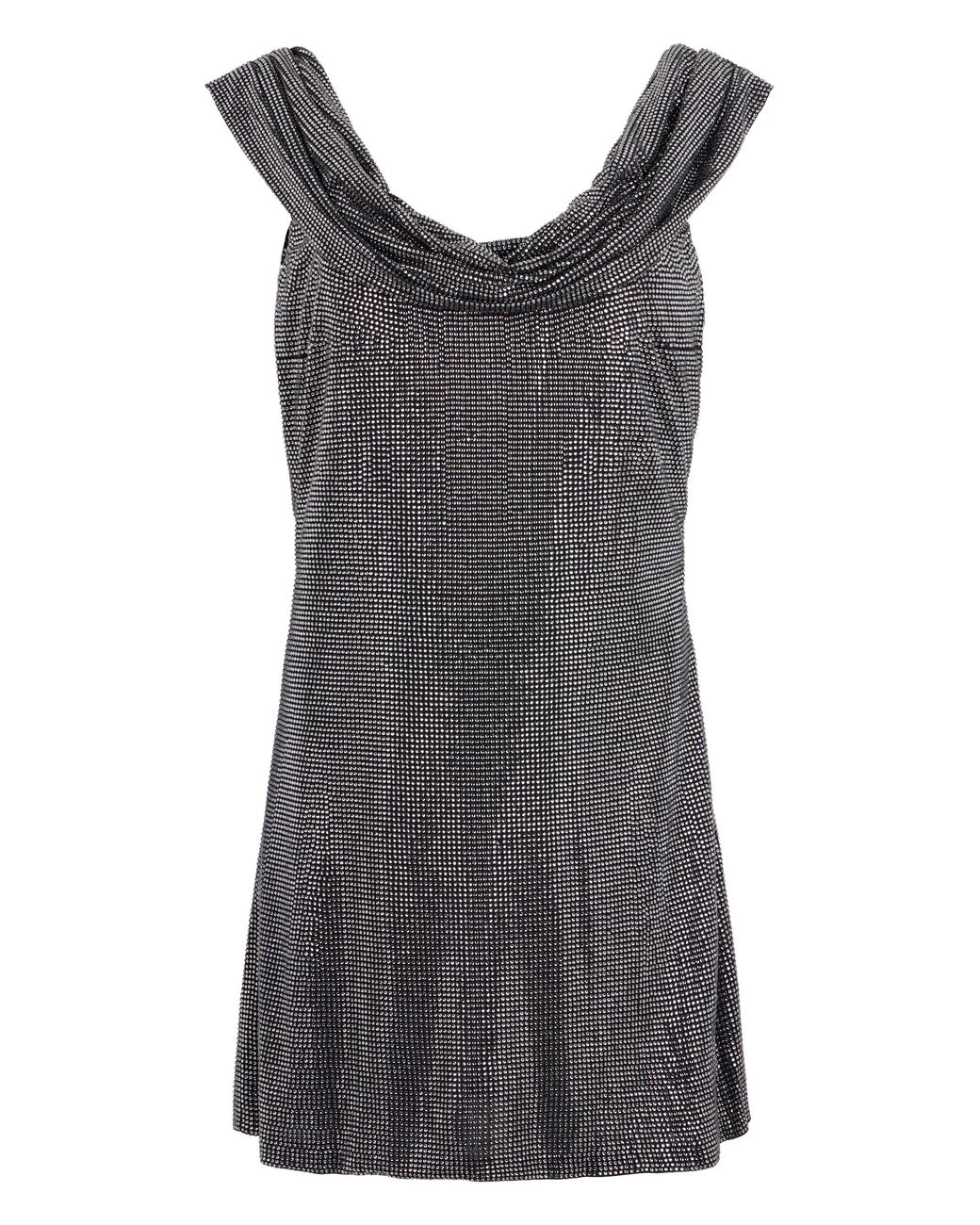 GIUSEPPE DI MORABITO Gray Mini Dress With Rhinestones, Viscose