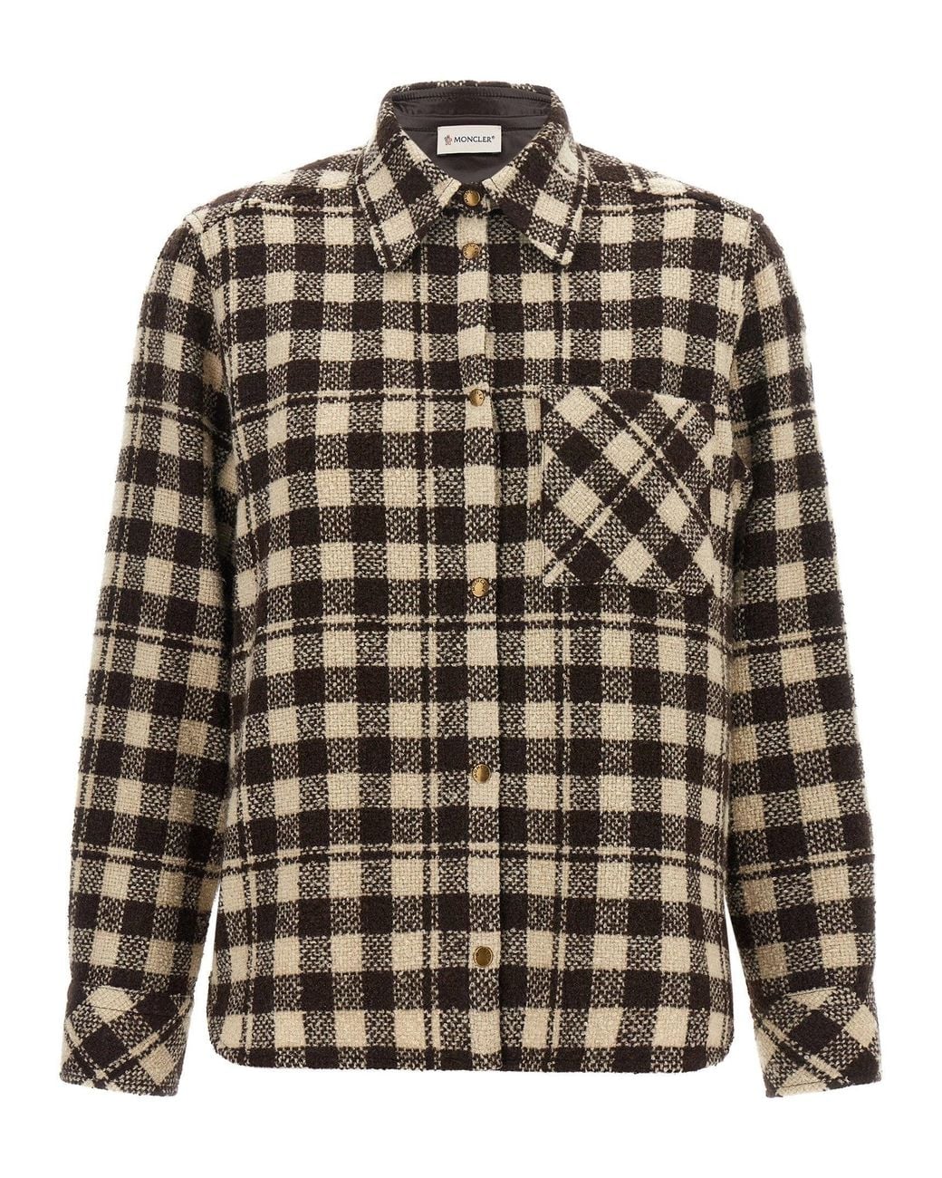 Moncler Black Checked Wool Blend Shirt