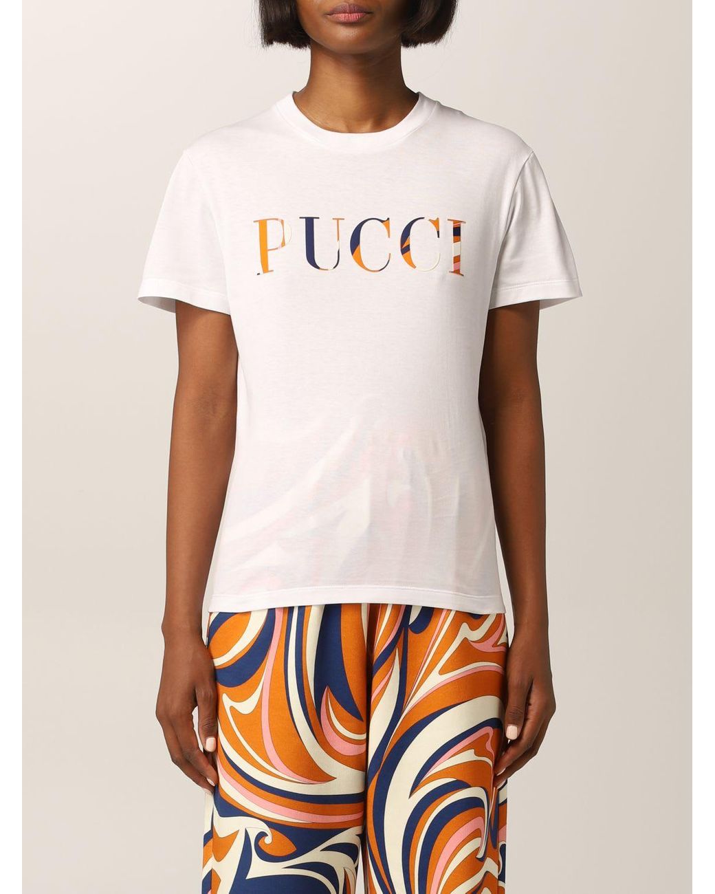 【関税・送料込み】EMILIO PUCCI T-SHIRTS emilio-pucci-White-T-shirt-T-