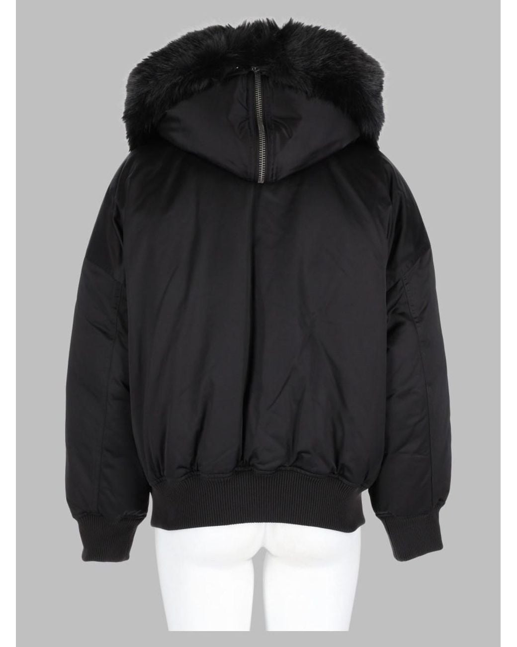 MICHAEL Michael Kors Black Cropped Hooded Bomber Jacket Polyester