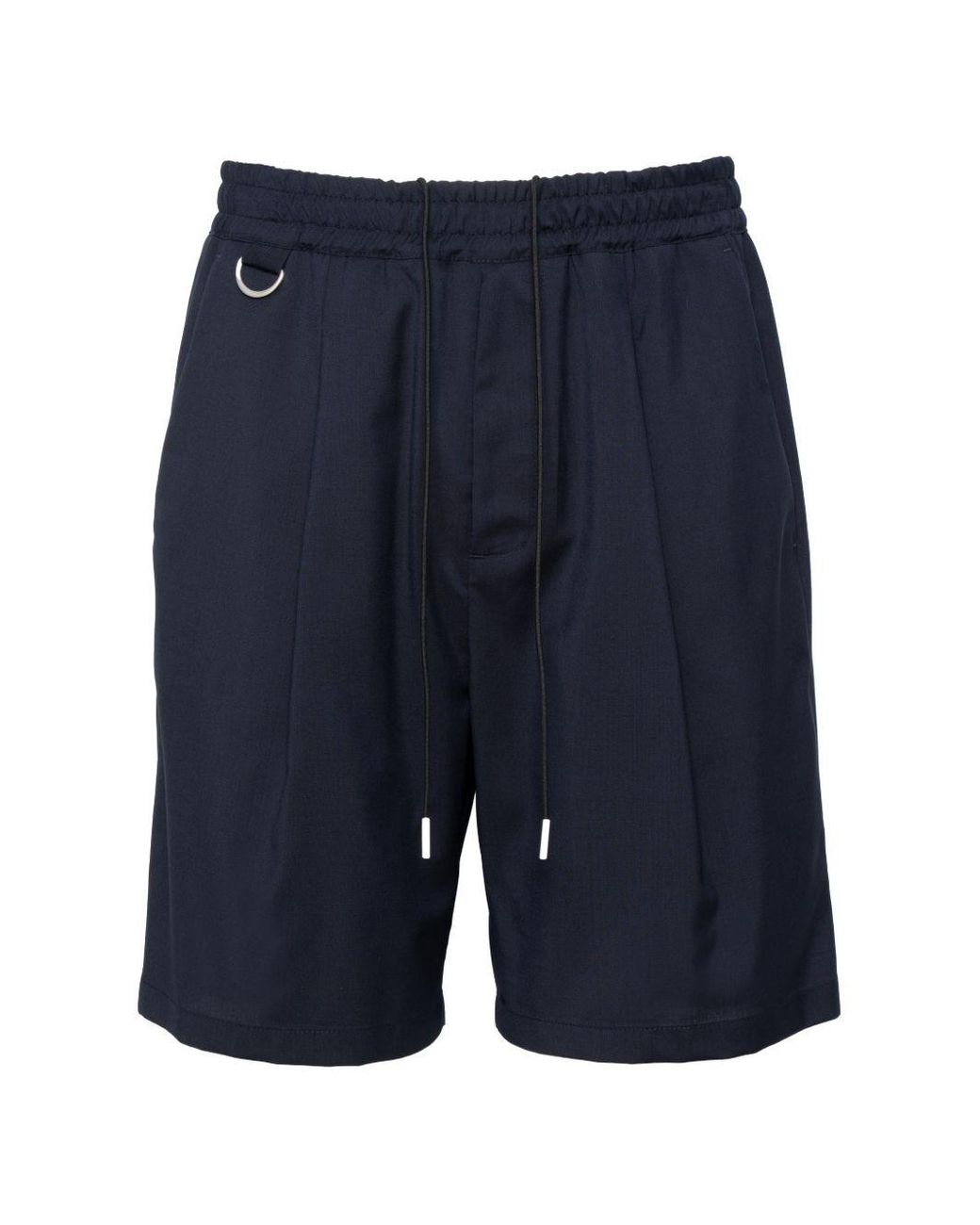 Low Brand Blue Virgin Wool Bermuda Shorts With Elasticated Waistband And Single Pleat for men