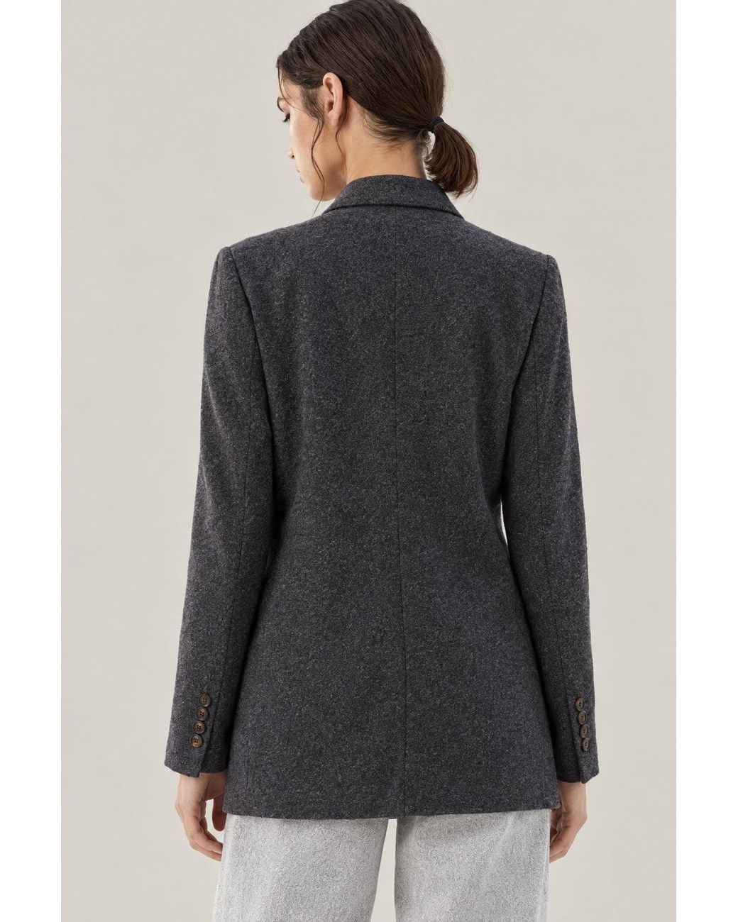 Brunello Cucinelli Gray Anthracite Wool Blazer Clothing