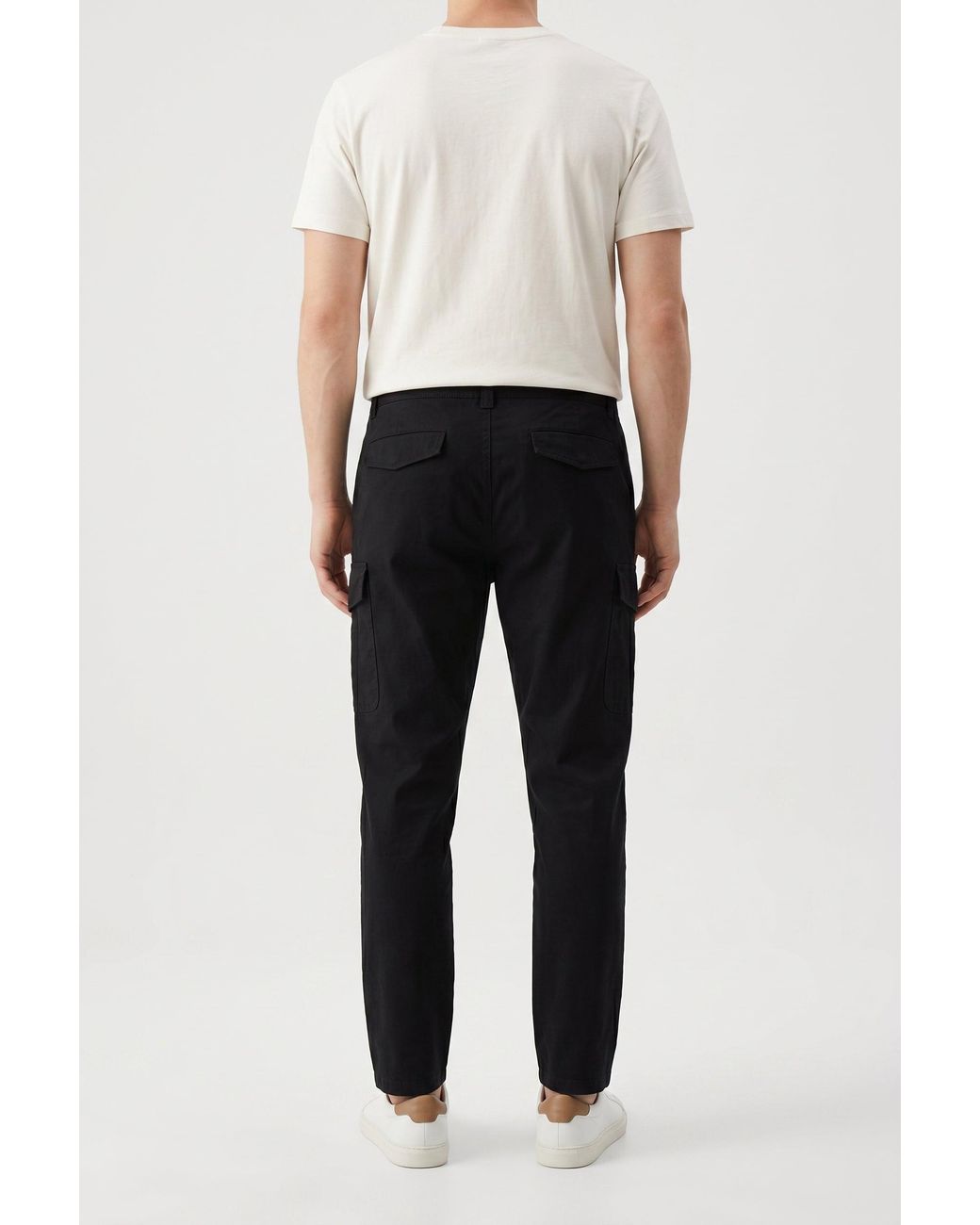 Brunello Cucinelli Black Cotton Cargo Trousers for men