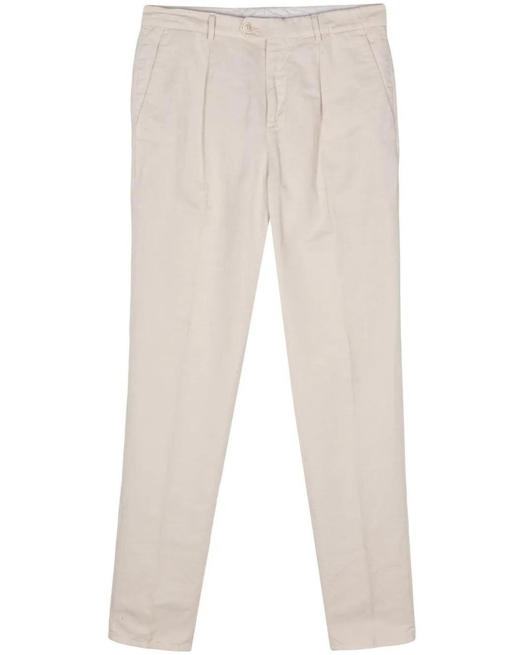Brunello Cucinelli Natural Beige Linen Casual Pants for men
