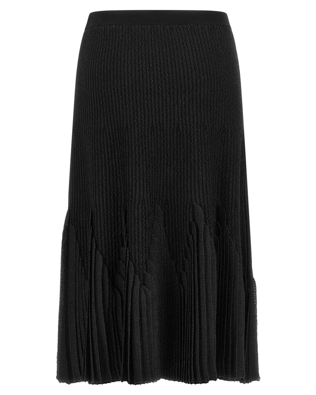 Elisabetta Franchi Black Pleated Knit Skirt