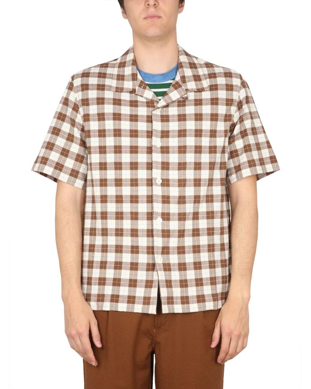 Howlin' By Morrison Brown Howlin' Cotton Bowling Collar Shirt for men