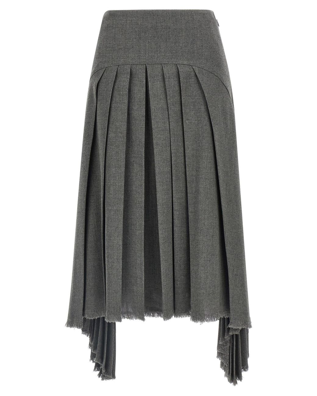 Jil Sander Gray Pleated Skirt