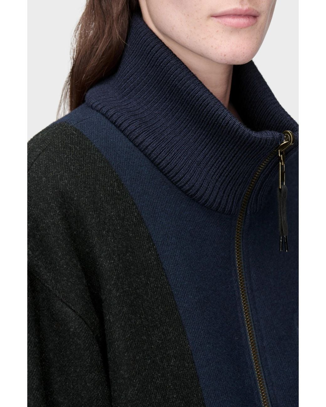 Maison Margiela Blue Maison Margiela Spliced Wool Bomber Jacket