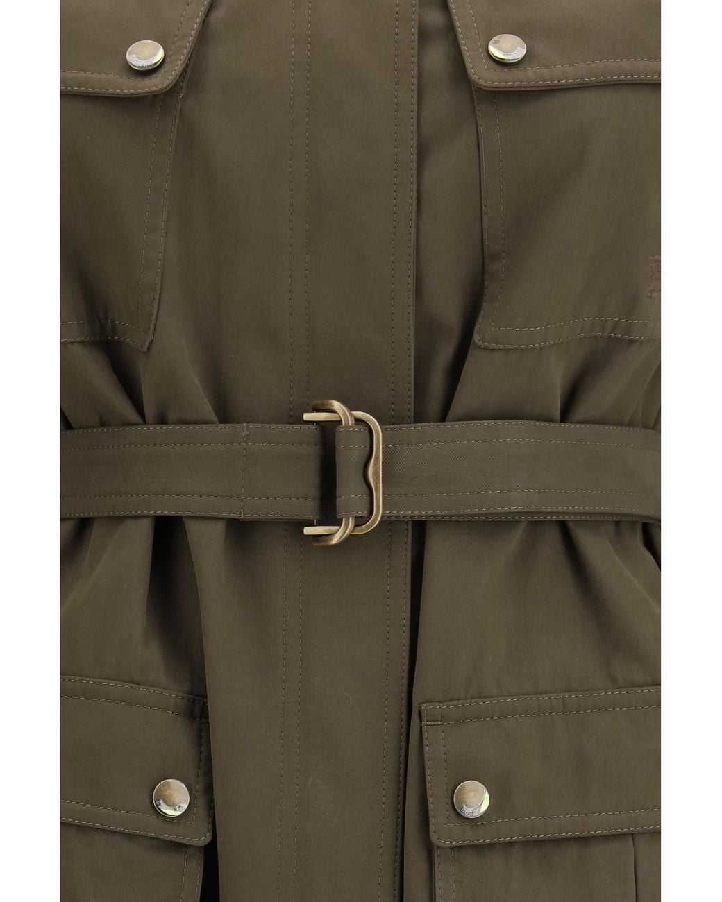 Burberry Green Gabardine Safari Jacket Cotton; Polyester