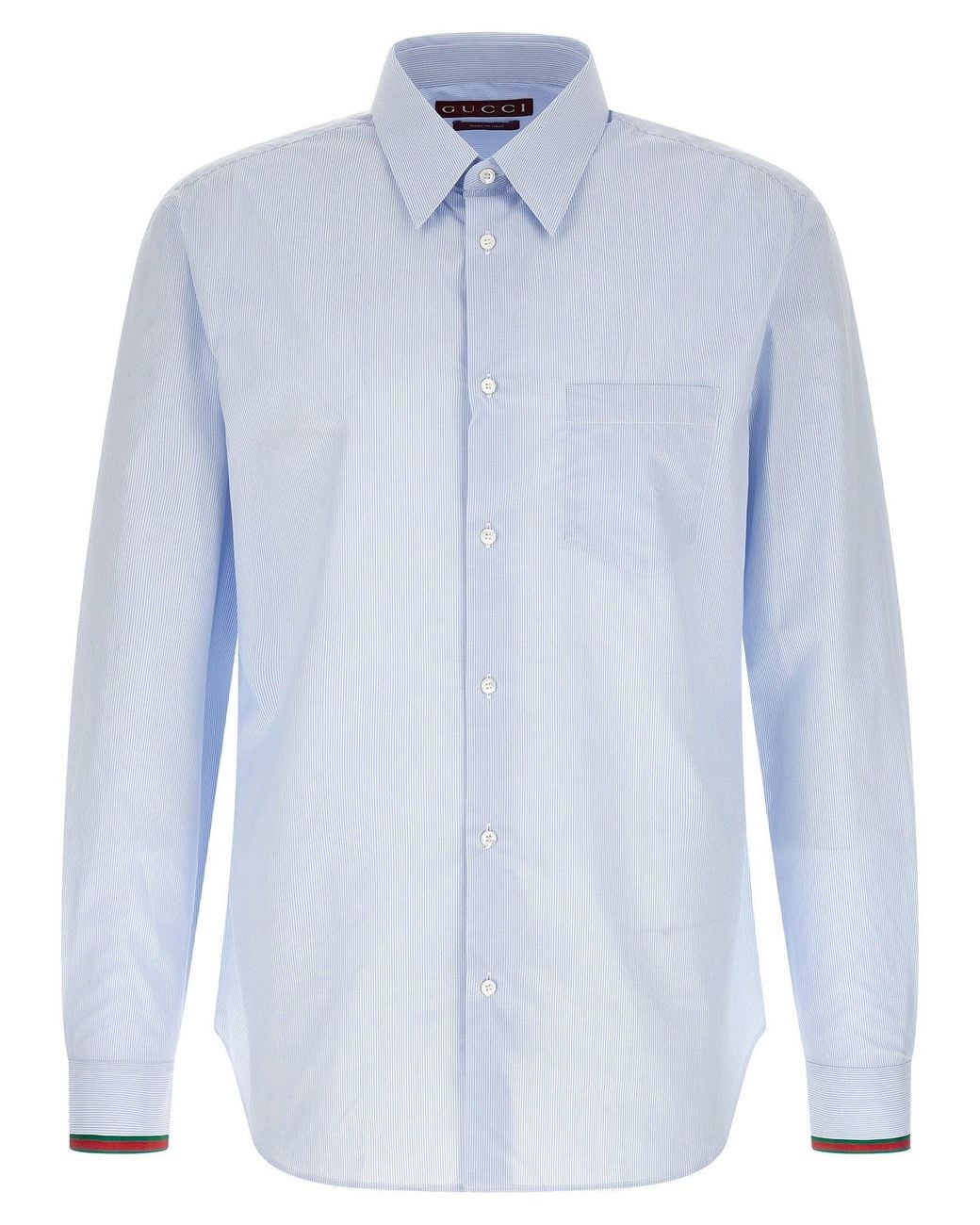 Gucci Blue Striped Cotton Shirt for men