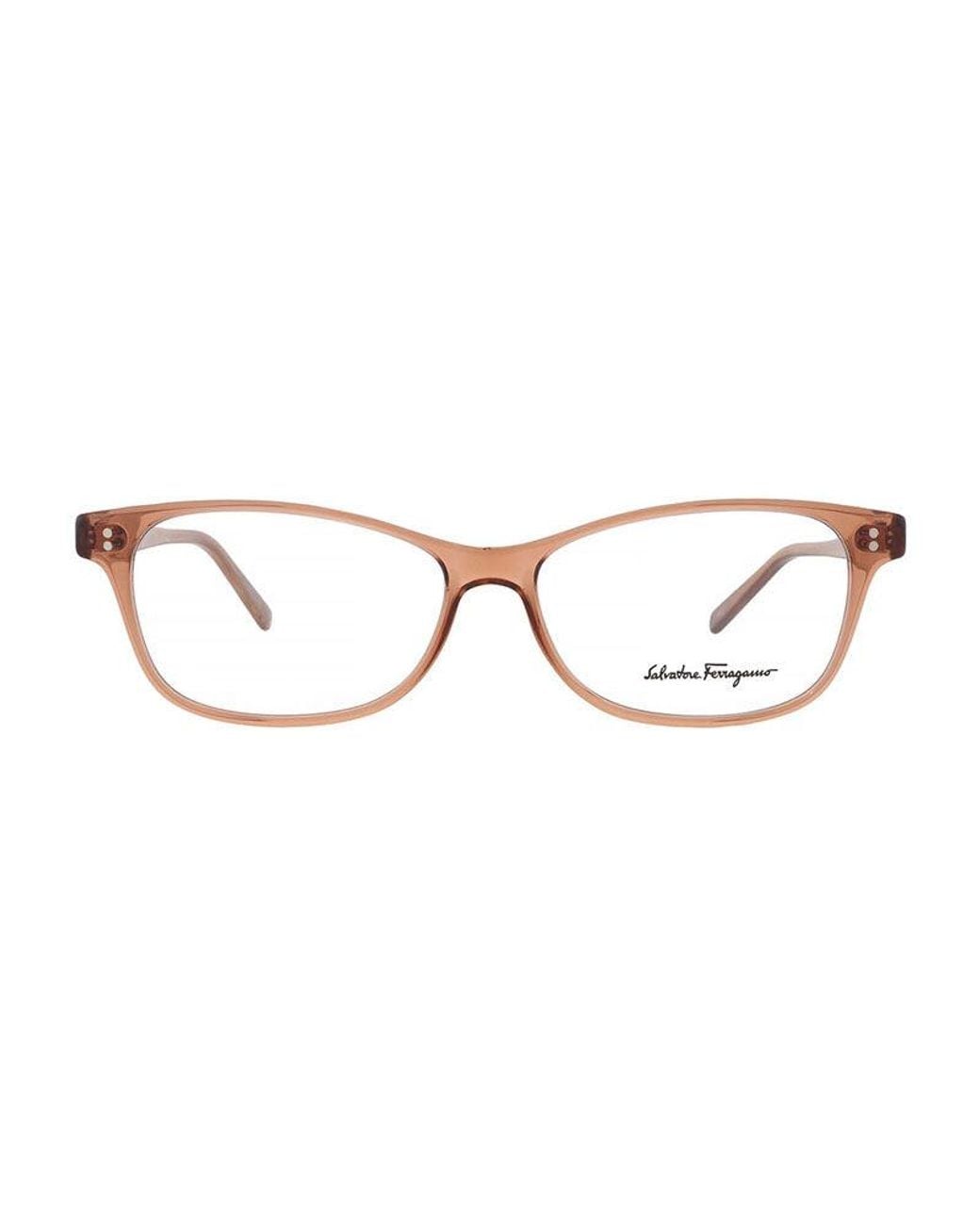 Ferragamo Brown Salvatore Eyeglasses Rectangle Full Rim, Transparent- Marble Frame And Clear Demo Lenses Lens Sf2910231 Trasparent