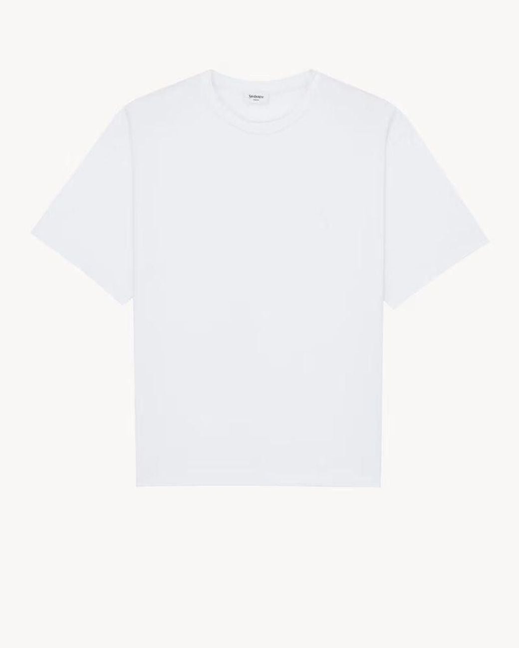 Saint Laurent White Saint Laurent Classic Crewneck T-Shirt for men