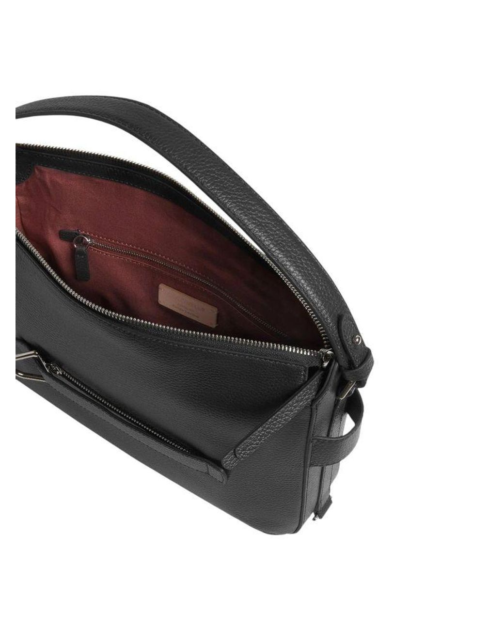 Coccinelle Black Hobo Bag Grained Leather