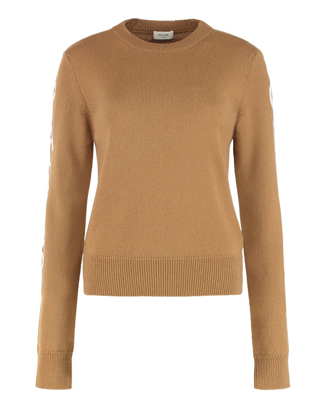 Céline Brown Wool And Cashmere Sweater With Logo