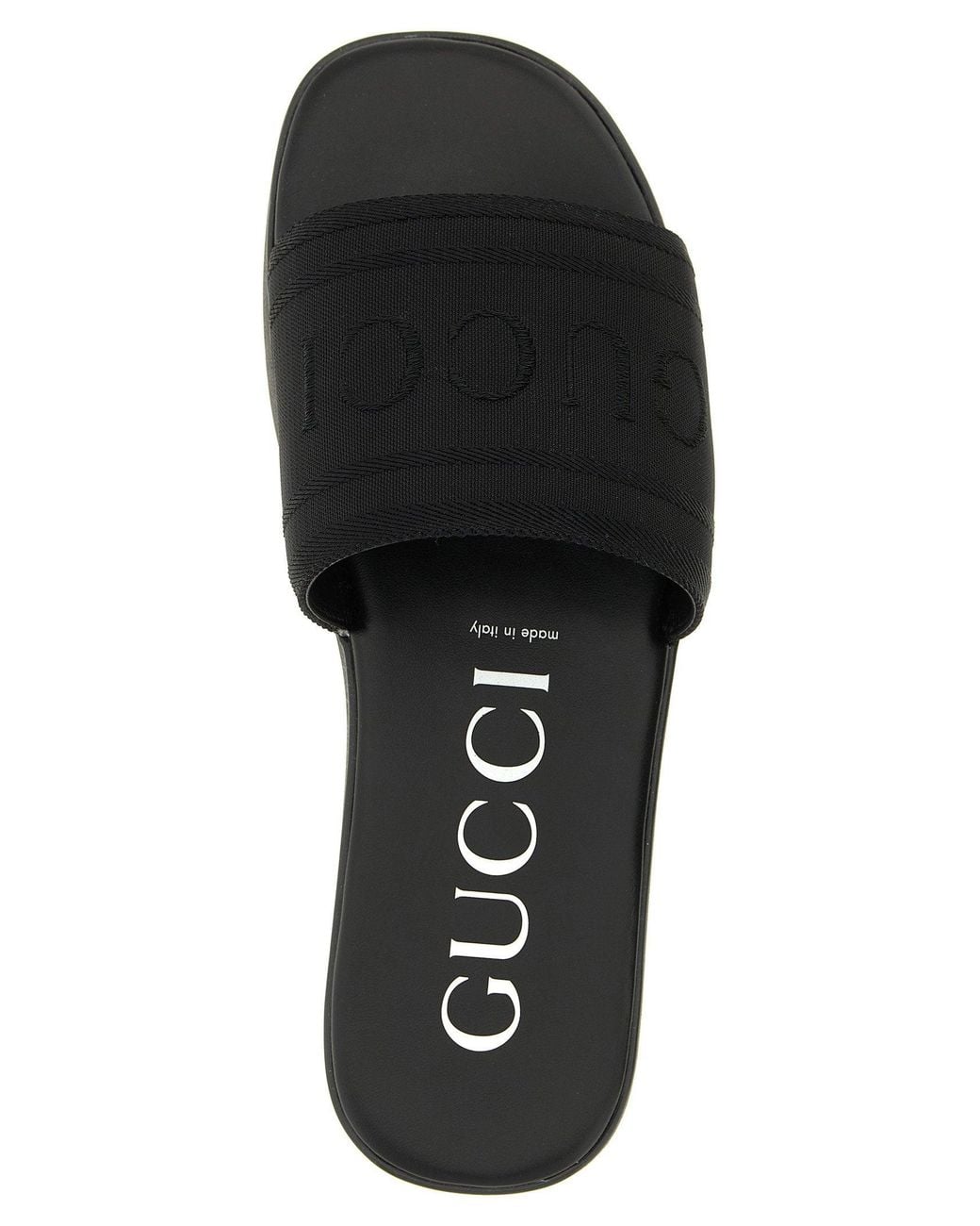 Gucci Black Jacquard Logo Slides for men